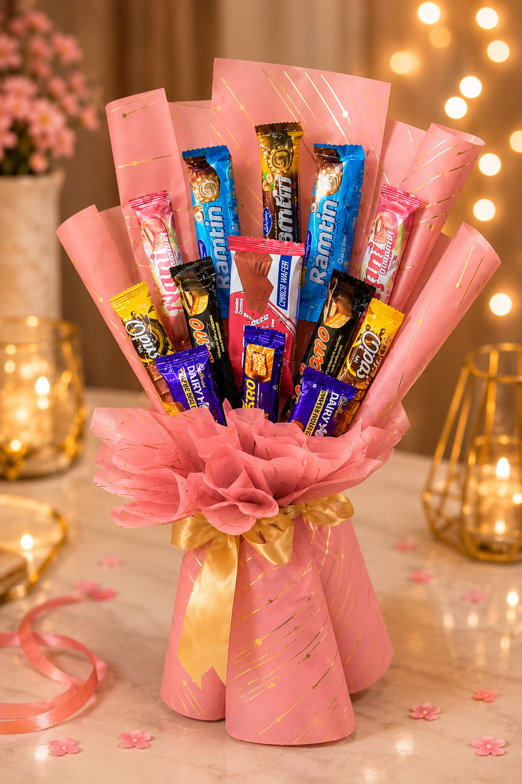 Premium Chocolate Bouquet Gift – Luxury Handmade Candy Bouquet for Birthday, Anniversary & Special Occasions